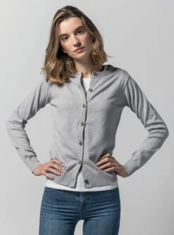 Cardigan 3 Pack -Stoff Punkt Verkaufsgeschäft 11Women Cardigan grey front