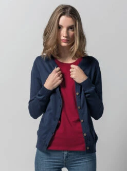 Cardigan 3 Pack -Stoff Punkt Verkaufsgeschäft 5Women Cardigan blue open