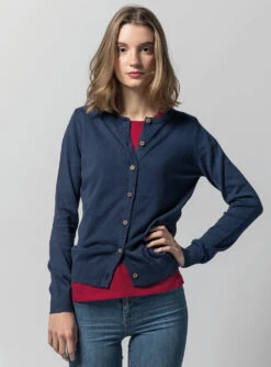 Cardigan 3 Pack -Stoff Punkt Verkaufsgeschäft 7Women Cardigan blue front
