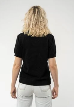 Feinstrick-T-Shirt AJIT -Stoff Punkt Verkaufsgeschäft Ajit black 03