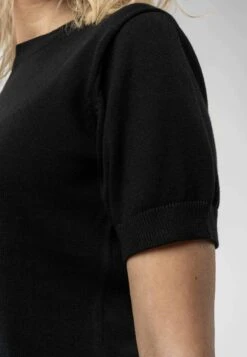 Feinstrick-T-Shirt AJIT -Stoff Punkt Verkaufsgeschäft Ajit black 05