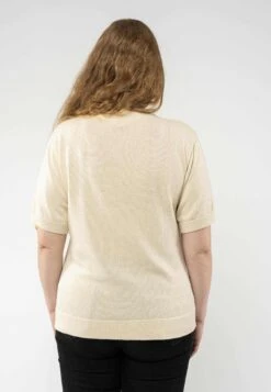 Feinstrick-T-Shirt AJIT -Stoff Punkt Verkaufsgeschäft Ajit cream 03