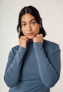 Turtleneck Shirt ANCHAL -Stoff Punkt Verkaufsgeschäft Anchal Turtleneck Shirt blue stone 05