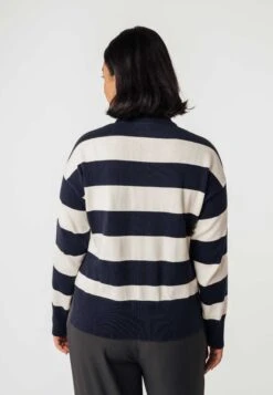 Feinstrick Pullover ARMAL -Stoff Punkt Verkaufsgeschäft Armal Boxy Knit Jumper navy cream stripes 03
