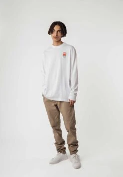 Oversized Langarmshirt Artist Edition Anjali -Stoff Punkt Verkaufsgeschäft Artist Edition schweres Oversized Langarmshirt white print indian flower Men 04