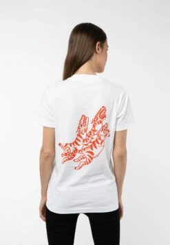 T-Shirt Artist Edition -Stoff Punkt Verkaufsgeschäft Artist Edition white print red 01