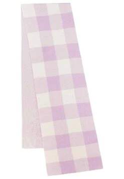 Jacquard Rippstrick Schal ASMEE -Stoff Punkt Verkaufsgeschäft Asmee Jacquard Knit Scarf lilac cream check 01