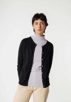 Damen Cardigan Damen Cardigan -Stoff Punkt Verkaufsgeschäft Basic Cardigan black Women 08