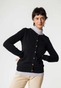 Damen Cardigan Damen Cardigan -Stoff Punkt Verkaufsgeschäft Basic Cardigan black Women 09