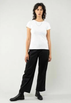 T-Shirt 5 Pack Damen -Stoff Punkt Verkaufsgeschäft Basic Women T Shirt white 04