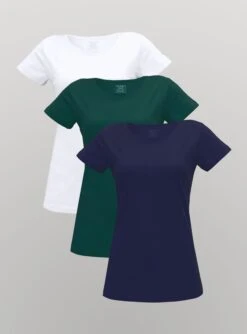 T-Shirt 3 Pack Damen -Stoff Punkt Verkaufsgeschäft Damen Tshirt 3er wgb