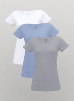 T-Shirt 3 Pack Damen -Stoff Punkt Verkaufsgeschäft Damen Tshirt 3er wmelange