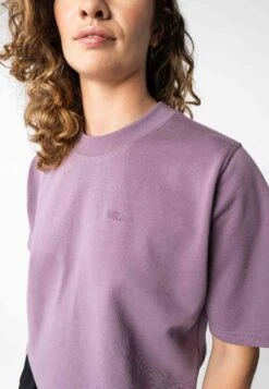 French Terry Cropped T-Shirt DEEPALI -Stoff Punkt Verkaufsgeschäft Deepali SweatT Shirt purple 04