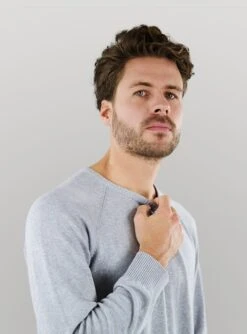 Strickpullover 3 Pack -Stoff Punkt Verkaufsgeschäft Herren Cardigan Grey Detail