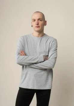 Basic Langarmshirt JERIN -Stoff Punkt Verkaufsgeschäft Jerin grey blend 04