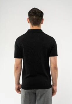 Feinstrick-Poloshirt KAPIL -Stoff Punkt Verkaufsgeschäft Kapil black 03