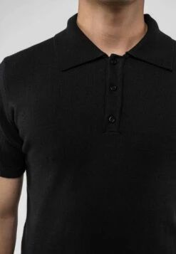 Feinstrick-Poloshirt KAPIL -Stoff Punkt Verkaufsgeschäft Kapil black 05