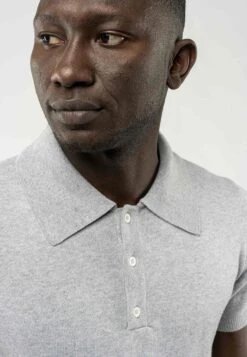 Feinstrick-Poloshirt KAPIL -Stoff Punkt Verkaufsgeschäft Kapil grey blend 05