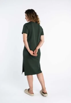 Langes Jersey Kleid LATIKA -Stoff Punkt Verkaufsgeschäft Latika Dress dark green 03