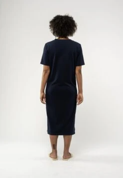 Langes Jersey Kleid LATIKA -Stoff Punkt Verkaufsgeschäft Latika navy 03