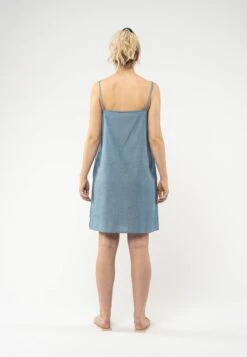 Trägerkleid Mit Knopfleiste MAJANDRA 7 Trägerkleid Mit Knopfleiste MAJANDRA -Stoff Punkt Verkaufsgeschäft Majandra blue chambray 03