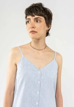 Trägerkleid Mit Knopfleiste MAJANDRA 7 Trägerkleid Mit Knopfleiste MAJANDRA -Stoff Punkt Verkaufsgeschäft Majandra blue stripes 04