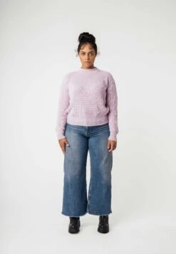 Damen Rippstrick Pullover MANIKA -Stoff Punkt Verkaufsgeschäft Manika Rib Knit Sweater lilac 04