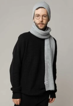 Strickschal -Stoff Punkt Verkaufsgeschäft Men scarf grey3