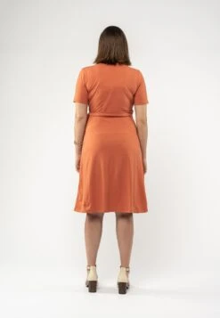 Jersey Wickelkleid MOHANA -Stoff Punkt Verkaufsgeschäft Mohana terracotta 03