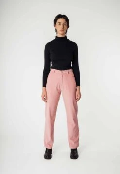 Cord Hose Mit Hohem Bund Und Weitem Bein OORJA -Stoff Punkt Verkaufsgeschäft Oorja Corduroy Pants rose 04