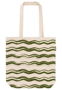 Bedruckte Totebag PUNAM -Stoff Punkt Verkaufsgeschäft Punam Printed Totebag green waves 01