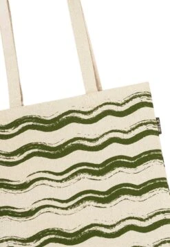 Bedruckte Totebag PUNAM -Stoff Punkt Verkaufsgeschäft Punam Printed Totebag green waves 02
