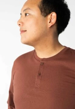 Henley Langarmshirt RAHUL -Stoff Punkt Verkaufsgeschäft Rahul HenleyLongsleeve mahogany 04