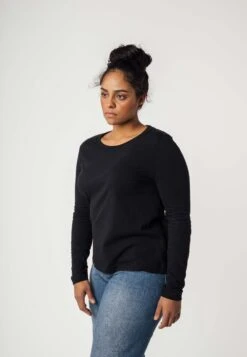 Basic Langarmshirt REENA Bundle -Stoff Punkt Verkaufsgeschäft Reena Longsleeve black 02 1