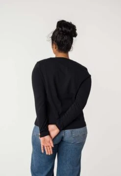Basic Langarmshirt REENA Bundle -Stoff Punkt Verkaufsgeschäft Reena Longsleeve black 03 1