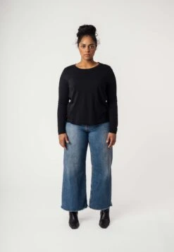 Basic Langarmshirt REENA Bundle -Stoff Punkt Verkaufsgeschäft Reena Longsleeve black 04 1