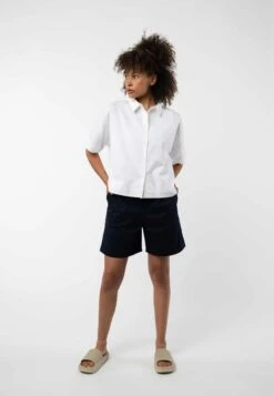 Bluse Kurzärmlig RINARA -Stoff Punkt Verkaufsgeschäft Rinara Blouse sheer grid 04