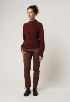 Damen Strickpullover RIYA -Stoff Punkt Verkaufsgeschäft Riya Knit Pullover burgundy red 03
