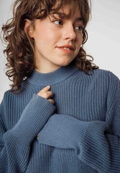 Damen Strickpullover RIYA -Stoff Punkt Verkaufsgeschäft Riya Strickpullover blue stone 05