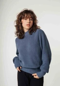 Damen Strickpullover RIYA -Stoff Punkt Verkaufsgeschäft Riya Strickpullover blue stone 06