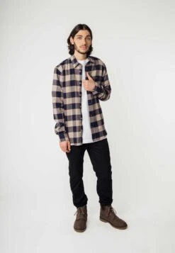 Flanell Shirt SAHEL -Stoff Punkt Verkaufsgeschäft Sahel Flannel Shirt navy check 05