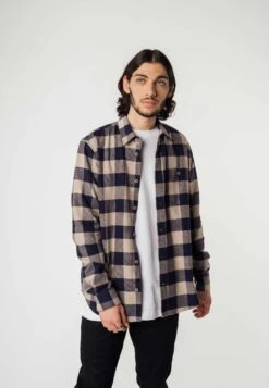 Flanell Shirt SAHEL -Stoff Punkt Verkaufsgeschäft Sahel Flannel Shirt navy check 09
