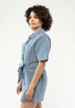 Kurzer Jumpsuit SANELA 7 Kurzer Jumpsuit SANELA -Stoff Punkt Verkaufsgeschäft Sanela blue chambray 03