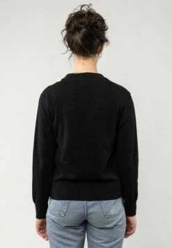 Basic V-Neck Feinstrick Cardigan SURINA Bundle -Stoff Punkt Verkaufsgeschäft Surina Women Knit Cardigan black 03