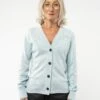 Damen Basic V-Neck Feinstrick Cardigan SURINA