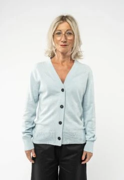 Damen Basic V-Neck Feinstrick Cardigan SURINA