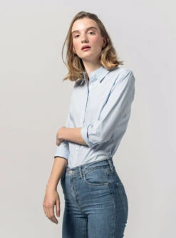 Bluse 2 Pack -Stoff Punkt Verkaufsgeschäft Women Bluse blau Side