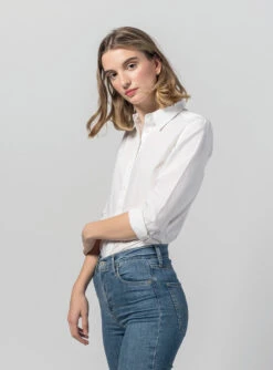 Bluse 2 Pack -Stoff Punkt Verkaufsgeschäft Women Bluse weiss Side